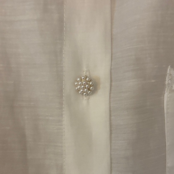 NWT Sister Jane White Button Down Shirt with Puff Sleeves - Picture 5 of 6